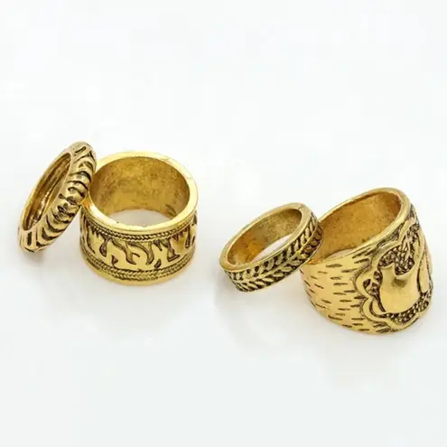 Boutique 🐘 4pc Boho Elephant Gold Midi Rings Bohemian New
