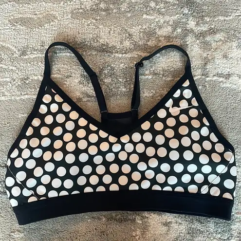 SoulCycle Nike Dri-Fit  Black White Polkadot Sports Bra