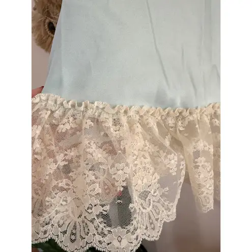 80s NOS Pale Blue Lace Chemise size large