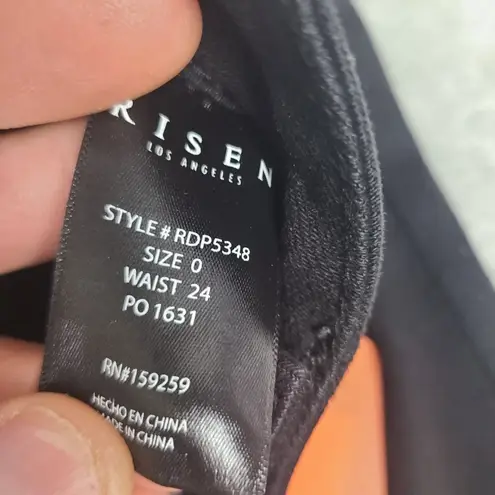 Risen Women's High Rise Crossover Jeans Black Size 0/24 Waist Size 24