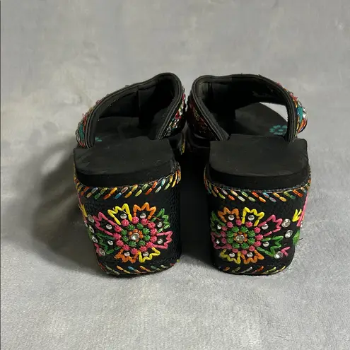 Montana West Embellished Black Sandals Size 7