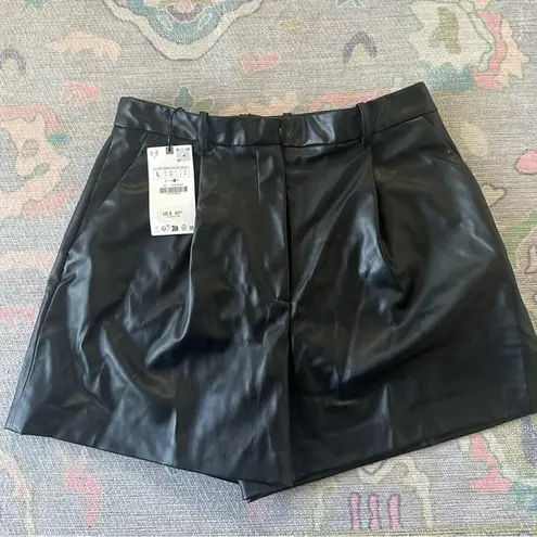 ZARA NWT  High Waist faux Leather Shorts