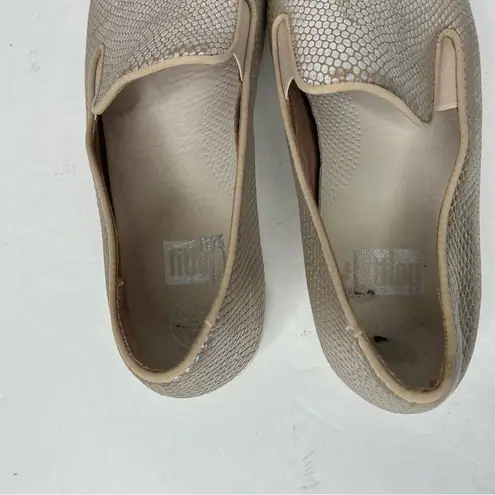 FitFlop Gold Metallic Slip-On sneakers shoes 8.5 reptile snake print