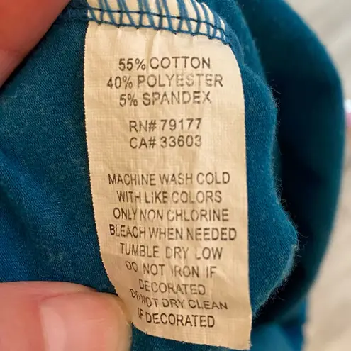 Hard Rock Cafe Tampa Teal Fleur de Lis Short Sleeve Babydoll T-Shirt, small