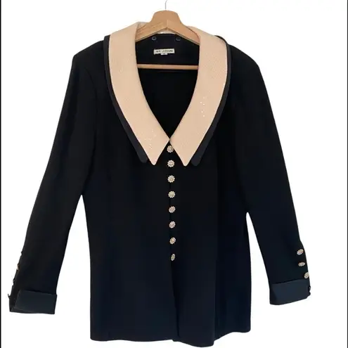 St. John EVENING Santana Knit Triple Style Rhinestone Button Cardigan Size 12