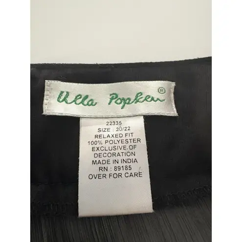 Ulla Popken Kimono Duster Womens 20/22 Black Lace Beaded Sheer Whimsigoth Size undefined