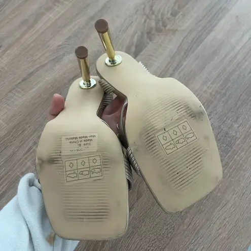 Journee Collection Women Gold Annett Mid heel open toe pump 8.5 like new target