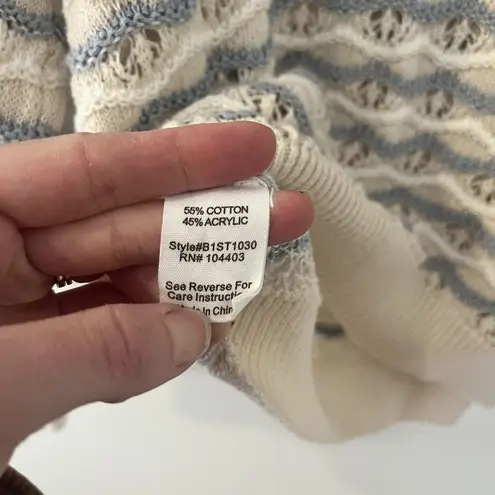 Blu Pepper  The Rexford Ruffle Open Knit Sweater Size Small thumbnail 5