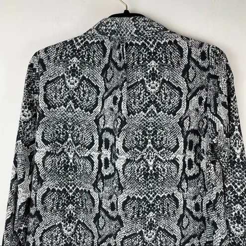 BCBGMAXAZRIA  Snake Skin Print Button Down Tunic Top Sz XS Oversized Boho Chic