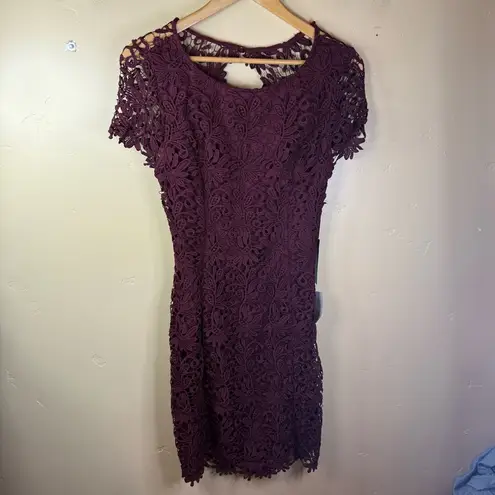 NWT Lulu’s Size XL Lace Detailed Backless Mini Dress Burgundy Formal Wedding Red