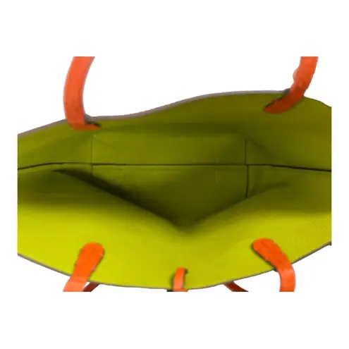 Orange Green Shoulder Tote Work Bag With Crossbody Insert