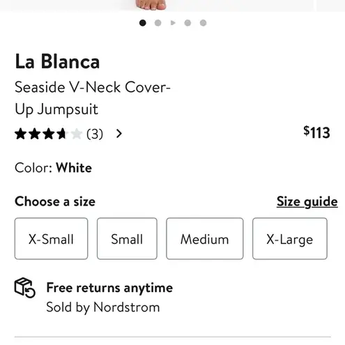La Blanca $113 Seaside V-Neck CoverUp Gauzy Jumpsuit L