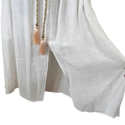 Thalia Sodi White Off The Shoulder Gauze Fit Flare Dress