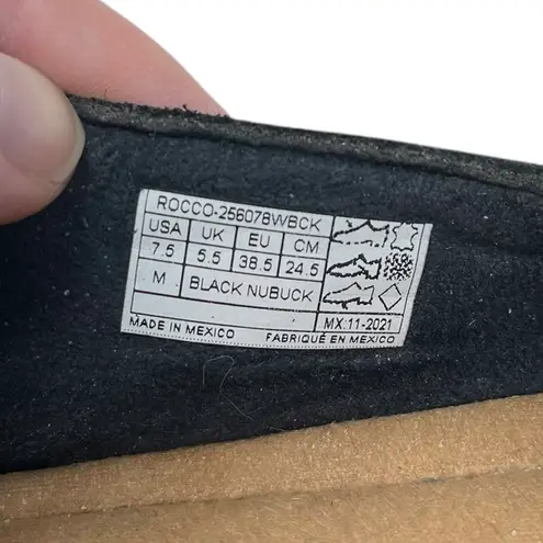 Earth Origins Black Perforated Suede Loafers Womens Size 7.5 Rocco Slip-on Flats