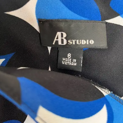 AB Studio Sheath Sleeveless Blue,Black & White Dress