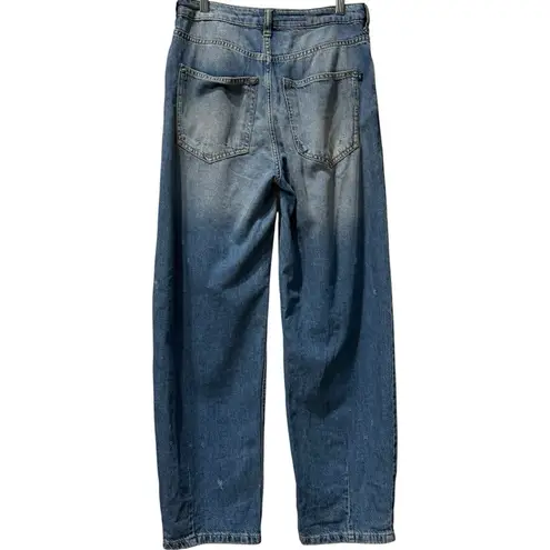 Pilcro Anthropologie Breaker Barrel High Waist Distressed Cropped Mom Jeans 27