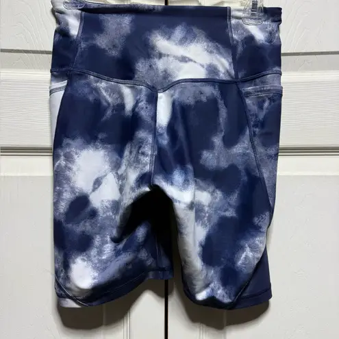 Old Navy Blue and white tie dye  active power soft biker exercise medium shorts.