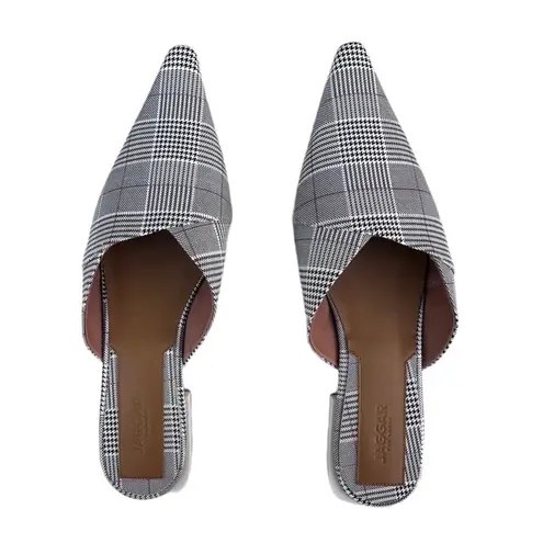 Jaggar The Label Plaid Check Pointed Toe Slip On Slide Pointed Toe Flats Size 39 Multiple