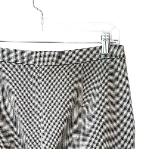 Max Mara Weekend Black Houndstooth Print Mid-rise Straight Leg Pants