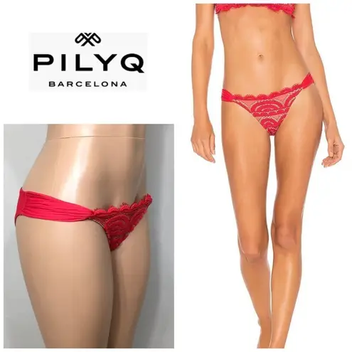 PilyQ red rouge lace bikini bottoms. New