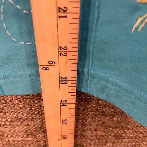 Vintage Embroidered Shirt Medium Cottagecore Floral Feminine Casual Boho Knit Blue