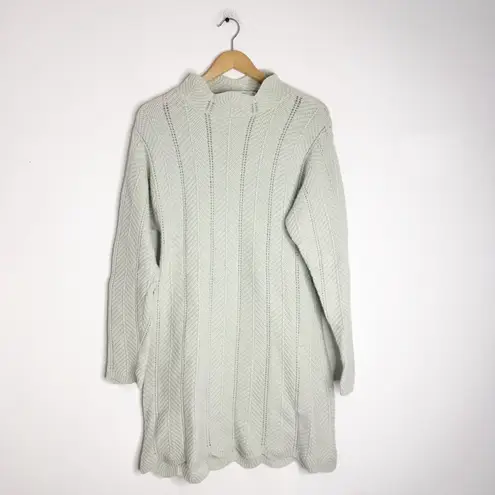 Diamata Made in Italy Long Sleeve Wool Sweater Dress Size Large Mint Green