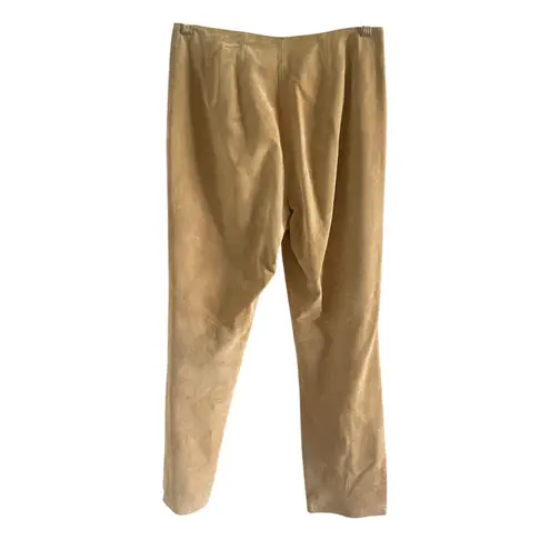 Yvonne Marie Suede Pants Size 4 Sand Beige Genuine Leather Western Slim Straight Tan