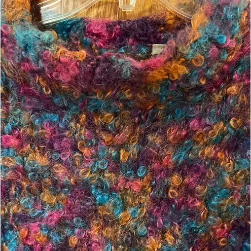 Vintage 1990s Compagnie Internationale Express Handknitted Curly Mohair Sweater Pink