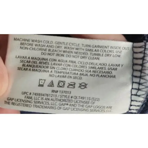 GAP Long Sleeve Shirt Womens Size M Navy Crew Neck Ribbed Soft Blend Casual Blue Size M