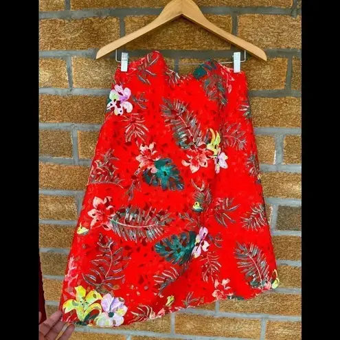 Caroline Constas Embroidered Bustier Dress xs Orange