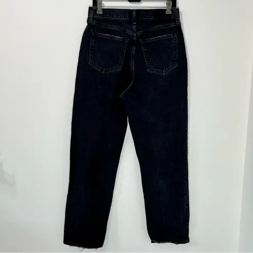 Abercrombie & Fitch  The Dad High Rise Crisscross Waist Black Raw Hem Size 29 8