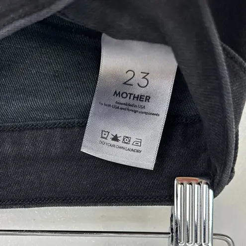 MOTHER The Rambler Patch Pocket High Waist Straight Leg Jeans in Wash Vroom Black Size 23