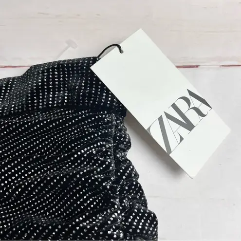 ZARA  Women’s Asymmetrical Mini Skirt with Ruching Sz M