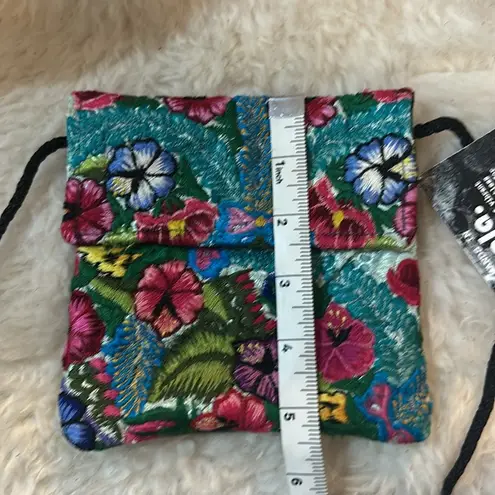 Unique Batik Floral Embroidered Crossbody Bag Green