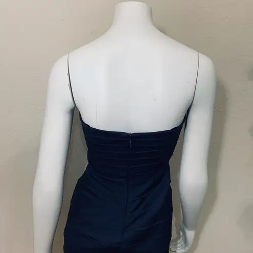 BCBG Maxazria Strapless Navy Blue Bandage Dress