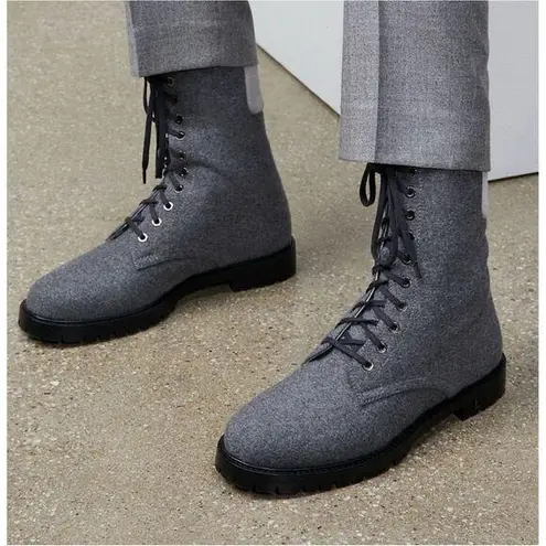 Lafayette 148 Finely Women's Combat Boots Wool Cashmere Size 10 Multicolor Lace