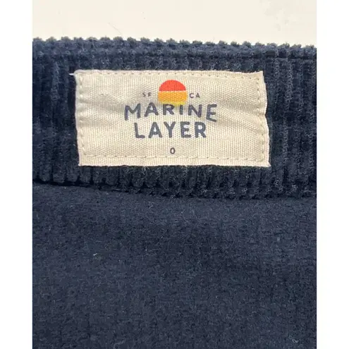 Marine layer Black Button Up Corduroy Mini Skirt Women's Size 0 Retro 90s Y2K