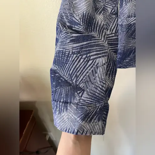 Anthropologie Cartonnier Navy Fern Brocade Smart Suit Jacket Womens Size 10 Blue