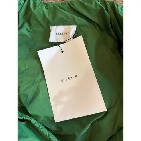 SLEEPER Puffer Jacket With Pearl Details Green Womens Size Small Medium