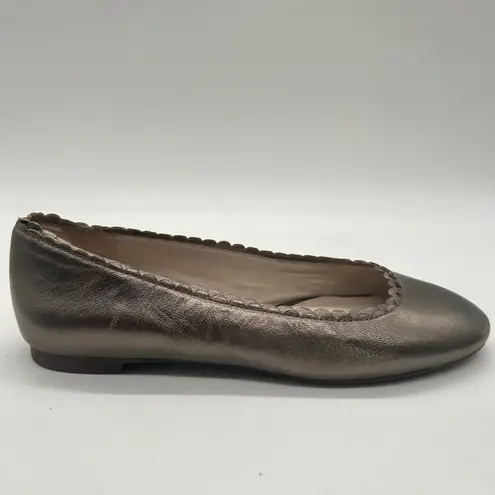 Louise et Cie Ballet Flats Womens 6M Metallic Bronze Scalloped Leather