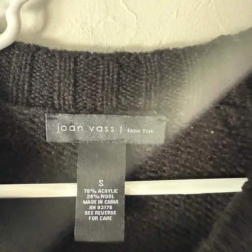 Joan Vass New York Black Gray Star Knit Sweater Size S Wool Blend Grunge Emo