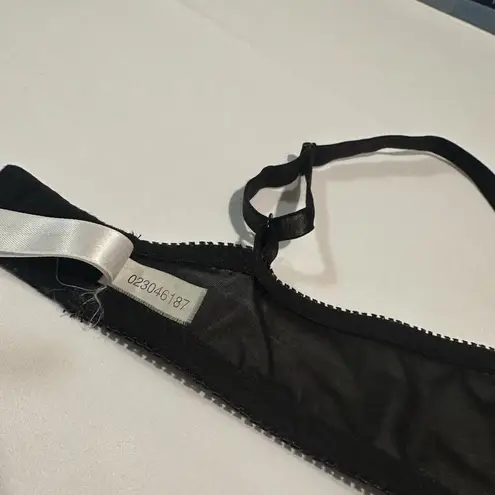 Gilligan O’Malley Black With White Floral Embroidery 34D Unlined Underwire Bra Size undefined