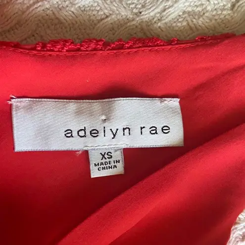 Adelyn Rae Womens Size XS V-Neck Lace Orange Dress