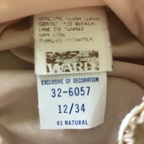 VTG Montgomery Ward Silky Long Strapless Intimate Slip Nylon Natural Beige 12/34 Size undefined