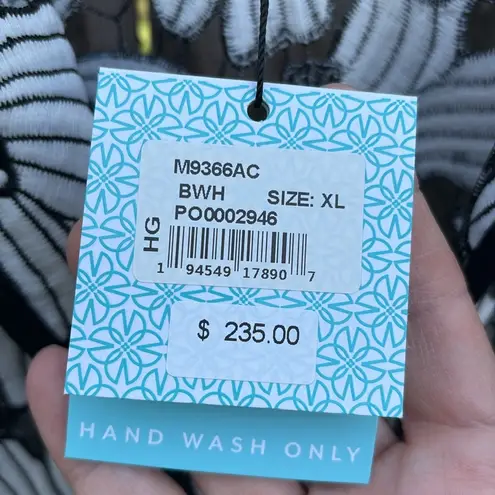 Ming Wang NWT Blazer Top Black White Floral Embroidered Size XL Retail $235.00