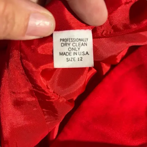 Vintage Casual Corner Jacket Blazer Womens Size 12 Solid Red 1 Button