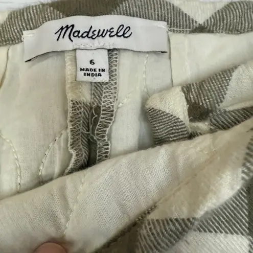 Madewell  Quilted Flannel Mini Skirt In Gingham Check Sz 6 Button Up Pockets - Image 8