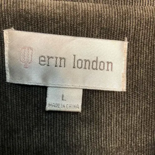 Erin London Green corduroy Zip Front Double-Breasted Jacket Large