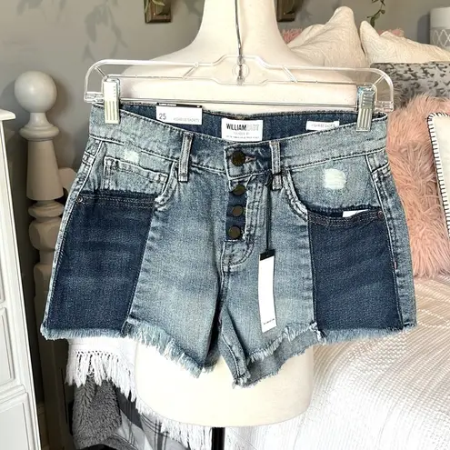 William Rast  High Rise Denim Jean Shorts Cutoffs Button Fly Women 25 Dual Upbeat