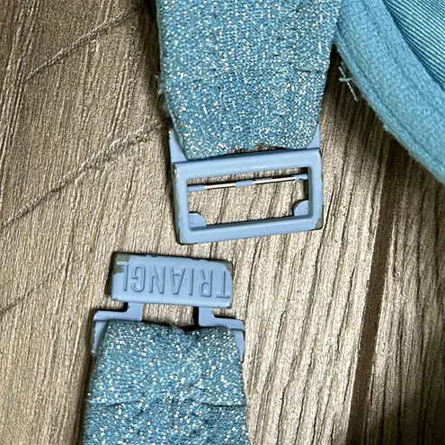 Triangl Swimwear Blue Shimmer Bikini Top Size Large